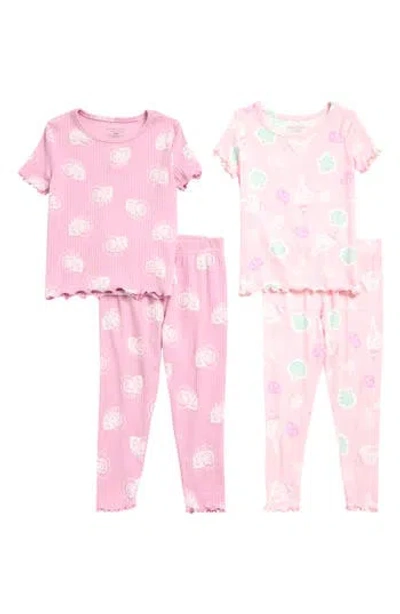 Poppy & Clay Babies'  2-pack Print Pajamas In Pink