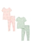 Poppy & Clay Babies'  2-pack Print Pajamas In Pink