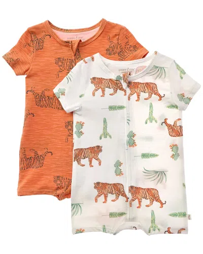 Poppy & Clay Kids' 2pk Be Free Shortie Sleeper In Orange