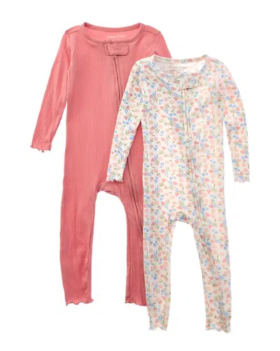 Poppy & Clay Kids' 2pk Harmony Rib Blanket Sleeper In Pink