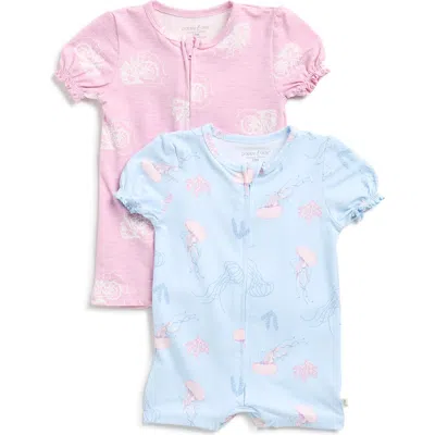 Poppy & Clay Babies'  Be Free Assorted 2-pack Fitted One-piece Pajamas In Pink