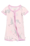 Poppy & Clay Babies'  Coral Print Shortie One-piece Pajamas In Pink