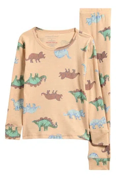 Poppy & Clay Kids' Be Free Fitted Two-piece Pajamas In Brown