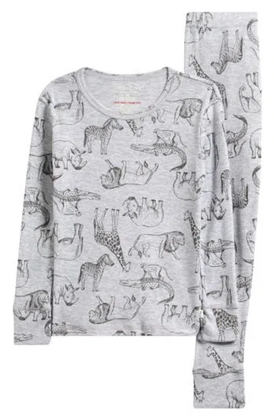 Poppy & Clay Kids' Be Free Fitted Two-piece Pajamas In Gray