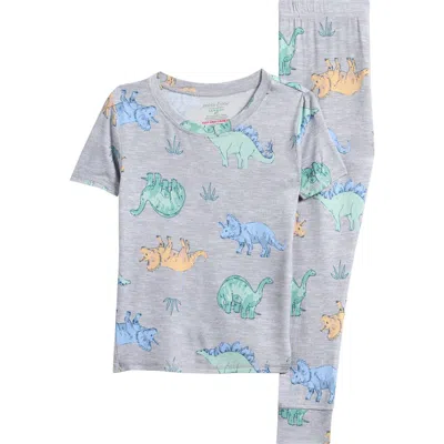 Poppy & Clay Kids' Zen Fitted Two-piece Pajamas In Gray