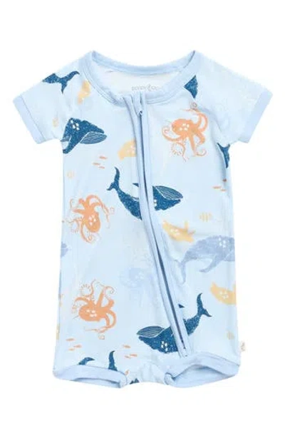 Poppy & Clay Babies'  Ocean Zip-up One-piece Pajamas In Blue