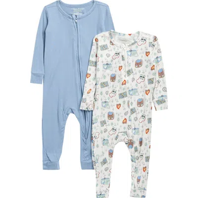 Poppy & Clay Babies'  Zen Assorted 2-pack Zip Pajamas In White