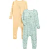 Poppy & Clay Zen Assorted 2-pack Zip Sleeper Rompers In Multi