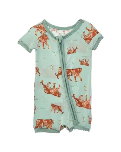 Poppy & Clay Kids' Zen Bamboo Shortie Sleeper In Green