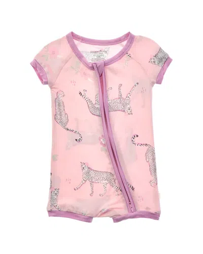 Poppy & Clay Kids' Zen Bamboo Shortie Sleeper In Pink