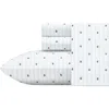Poppy & Fritz Poppy And Fritz Bumble Bee Print 200 Thread Count Cotton Percale Sheet Set In White