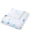 Poppy & Fritz Poppy And Fritz Cloud Flannel Brushed Fleece Throw Blanket In Blue