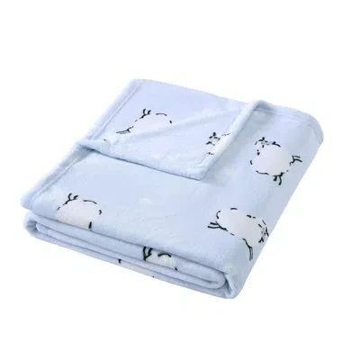 Poppy & Fritz Fleece Throw In Cream;black;blue