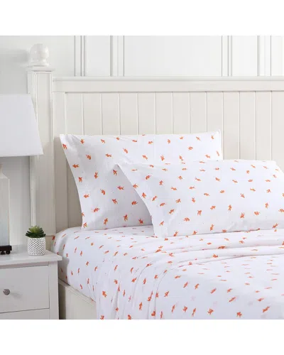 Poppy & Fritz Goldfish 100% Cotton Percale Sheet Set In Orange