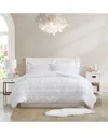 Poppy & Fritz Scrunch Stripe Lightweight Reversible Quilt Set In White