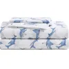 Poppy & Fritz Poppy And Fritz Shark Attack 200 Thread Count Cotton Percale Sheet Set In Blue
