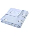 Poppy & Fritz Sheep Flannel Fleece Reversible Throw Blanket In Blue