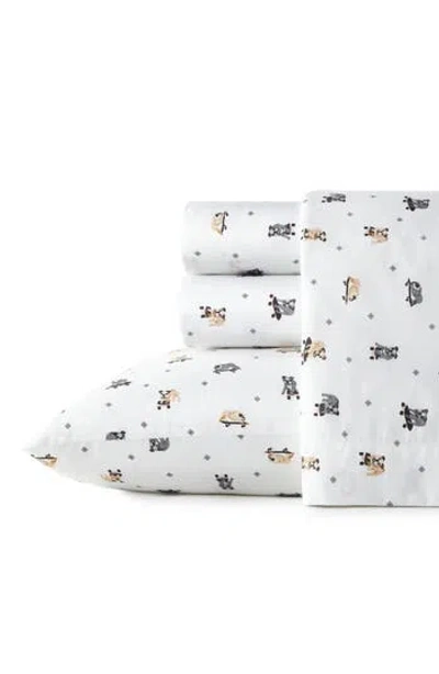 POPPY & FRITZ POPPY AND FRITZ SKATEBOARDING BULLDOGS 200 THREAD COUNT COTTON PERCALE SHEET SET