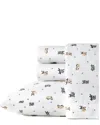 Poppy & Fritz Poppy And Fritz Skateboarding Bulldogs 200 Thread Count Cotton Percale Sheet Set
