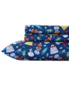 Poppy & Fritz Space Kids Ultra Soft Microfiber Sheet Set In Blue