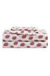 Poppy & Fritz Poppy And Fritz Strawberry Picnic 200 Thread Count Cotton Percale Sheet Set In Red