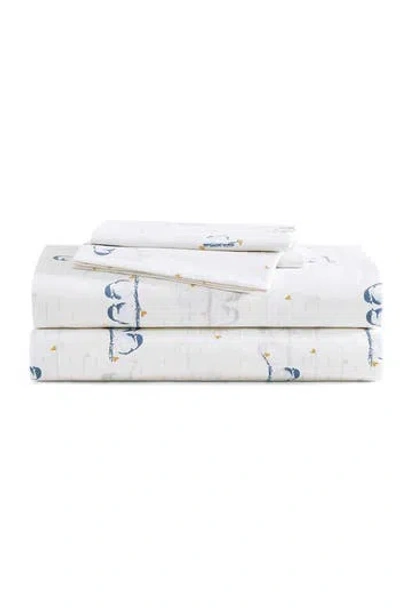 Poppy & Fritz Poppy And Fritz Tweet Tweet Birds 200 Thread Count Cotton Percale Sheet Set In Blue