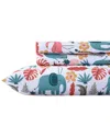 Poppy & Fritz Wild Animals Ultra Soft Microfiber Sheet Set In Pink