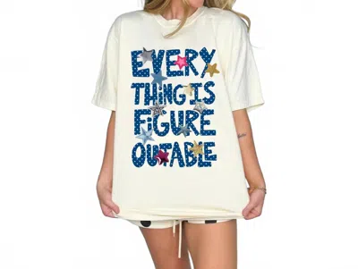 Poppy & Pine Everything Is Figureoutable Short Sleeve Tee In Beige In Sand