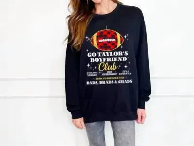 Poppy & Pine Go Taylor's Boyfriend Club Sweatshirt In Black