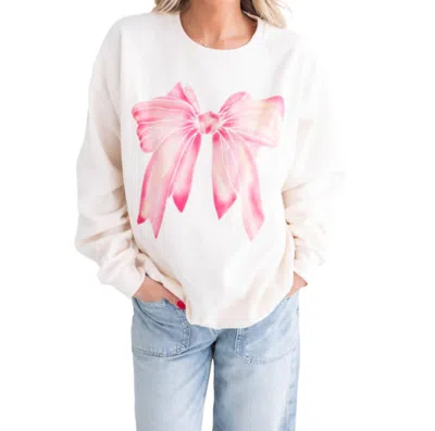 Poppy & Pine Mystical Bow Sweatshirt In Cream