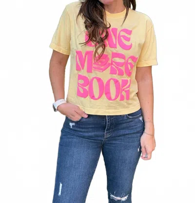 Poppy & Pine One More Book Crop Tee Top In Yellow