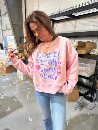 Poppy & Pine What If It All Works Out Sweatshirt In Blush In Pink
