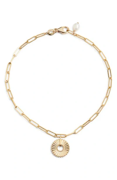 Poppy Finch Bloom Pendant Bracelet In Gold