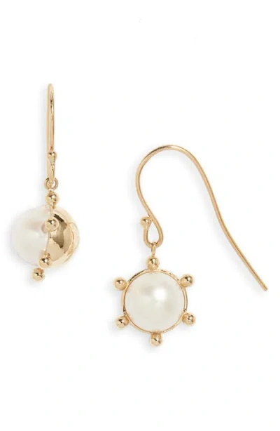 Poppy Finch Bubble Cultured Pearl Drop Earrings In White