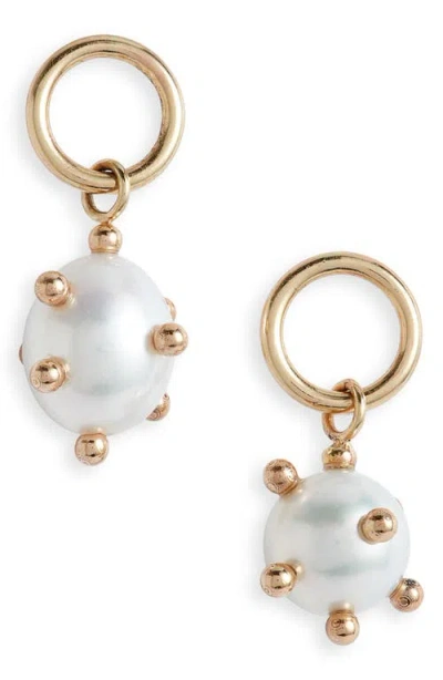 Poppy Finch Bubble Cultured Pearl Drop Earrings In Gold
