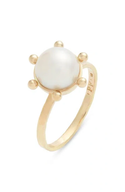Poppy Finch Bubble Cultured Pearl Ring In 14k Yellow Gold/pearl