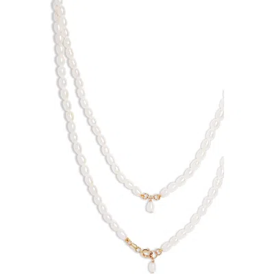 Poppy Finch Long Keshi Pearl Necklace