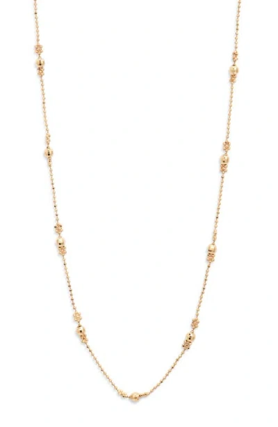 Poppy Finch Mixed Flower Beaded Necklace In Gold