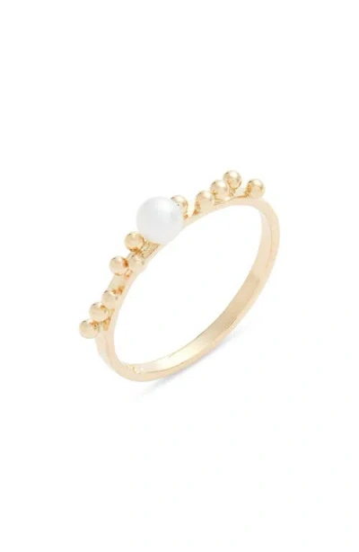 Shop Poppy Finch Scattered Bubble Cultured Pearl Ring In Pearl/ 14k Yellow Gold