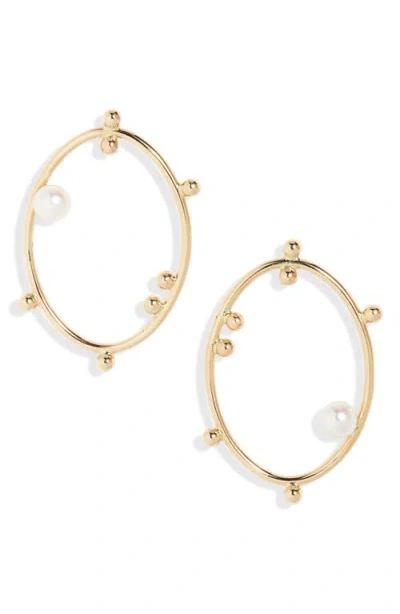 Poppy Finch Scattered Bubble Frontal Hoop Earrings In Gold