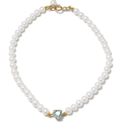 Poppy Finch Topaz Heart Pendant Freshwater Pearl Bracelet