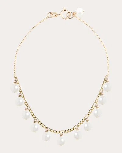 Poppy Finch Women's Cultured Pearl & 14k Gold Baby Dangle Bracelet