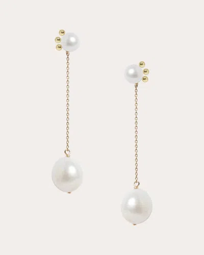 Poppy Finch Women's Cultured Pearl & 14k Gold Bubble Linear Drop Earrings
