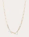 Poppy Finch Women's Cultured Pearl & 14k Gold Dumbbell Link Necklace In Gold