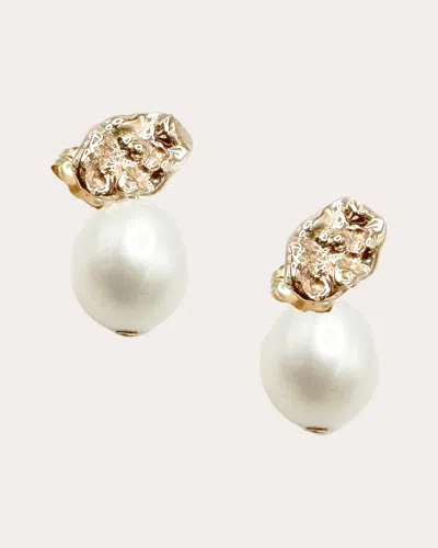 Poppy Finch Women's Cultured Pearl & 14k Gold Nugget Stud Earrings