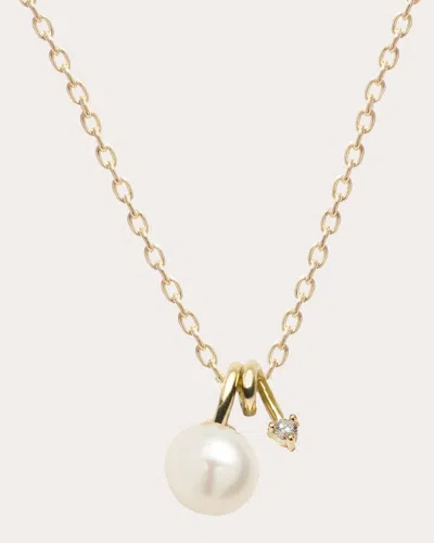 Poppy Finch Women's Diamond & Cultured Pearl 14k Gold Swirl Pendant Necklace