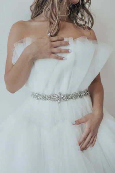 Poppy Lane Brynn Bridal Belt In Silver