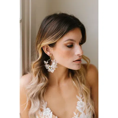 Poppy Lane Nova Bridal Earrings In White