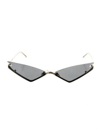 Pre-owned Poppy Lissiman Cat-eye Tinted Sunglasses In Gold
