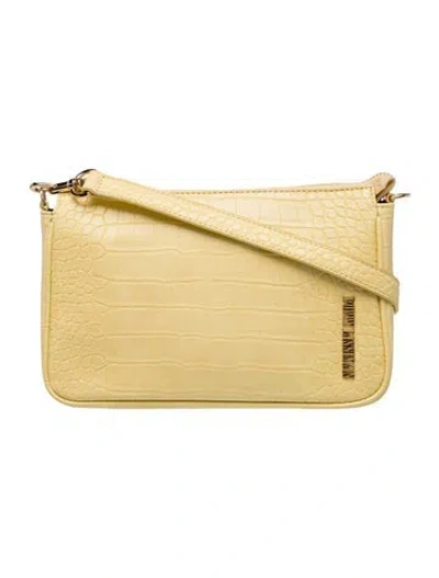 Pre-owned Poppy Lissiman Embossed Leather Shoulder Bag In Yellow